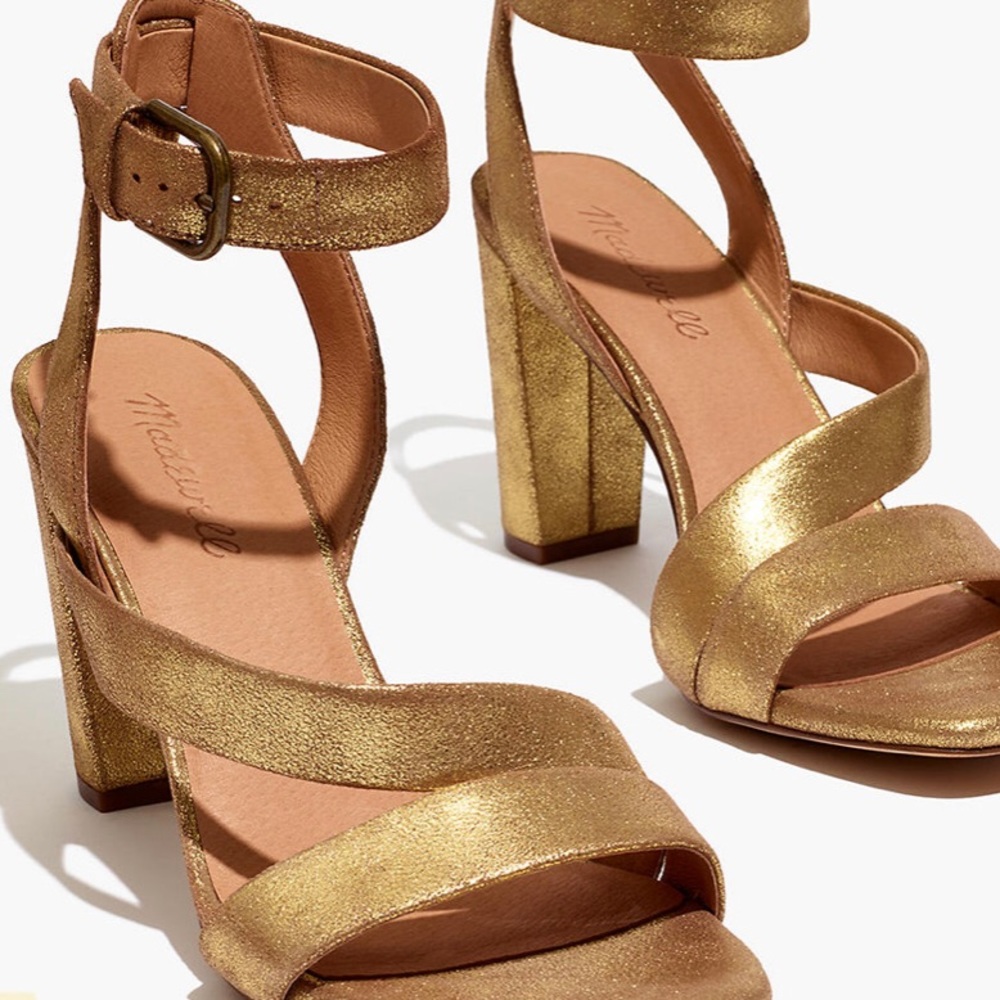 Gold Madewell “The Liv” Heeled Sandals